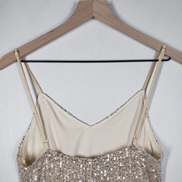 NEW Style Rack Strappy Sequin Dress S Beige Champagne Sparkle Midi Maxi NWT‎ - Picture 6 of 8